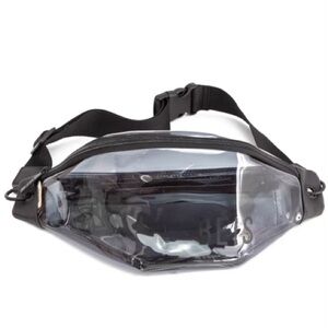 BEIS Clear Fanny Pack - black transparent minimalist travel crossbody sling bag